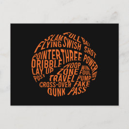 Motivatie Word Cloud Art Basketball Briefkaart
