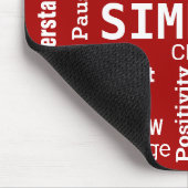 Motivatie Word Cloud op rood Muismat (Hoek)