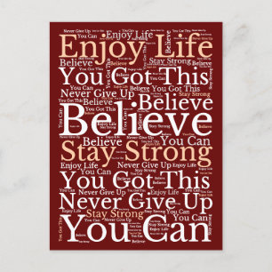 Motivatie WordArt Pattern White Bourgogne Feestdagenkaart