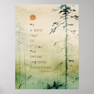 Motivatie Zen Quote Waterverf Landschap Poster