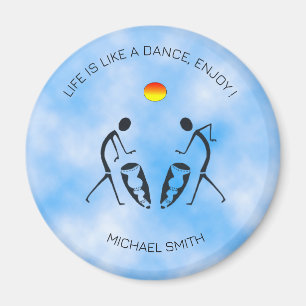 Motivatie, zonnige viering silhouet dansers magneet