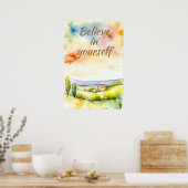 Motivation aquarelle Mur Art Paysage Poster (Cuisine)