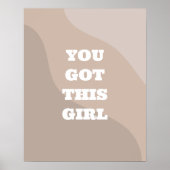 Motivation citations filles mur d'art poster (Devant)