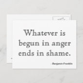 Motivation de carte postale - Colère (Devant / Derrière)