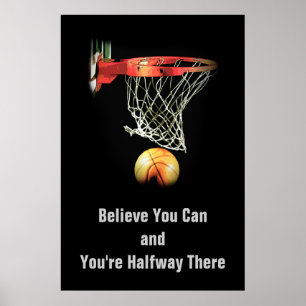Motivation geloof dat je basketbal Poster kunt cit