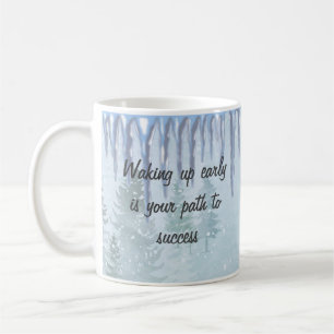 Motivation hivernale inspirante tasse à café neige