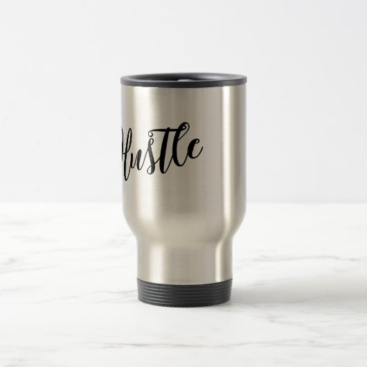 Motivation "Hustle" moderne Script Mug Voyage (Centre)