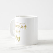 Motivation in Mug Funny Gold Typography Cadeau (Devant gauche)