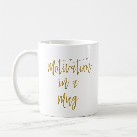Motivation in Mug Funny Gold Typography Cadeau (Gauche)