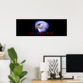 Motivation Leadership Eagle Eyes Blue Red Poster (Bureau à domicile)