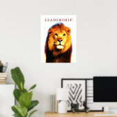 Motivation Leadership Lion Eyes Pop Art Poster (Bureau à domicile)