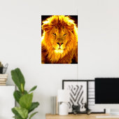 Motivation Leadership Lion Pop Art Poster (Bureau à domicile)