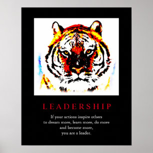 Motivation Leadership Pop Art Tiger Poster