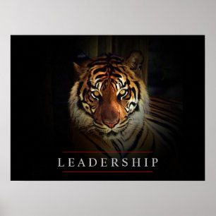 Motivation Leadership Tiger Eyes Poster
