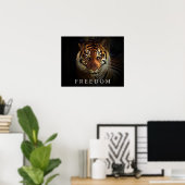 Motivation Liberté Yeux de Tiger Poster Imprimer (Bureau à domicile)