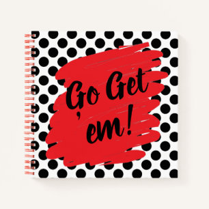 Motivation Red Daub en Black Stippen Modern Notitieboek