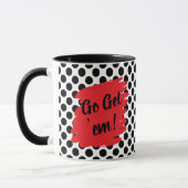 Motivation Red Daub en Black Stippen Mok (Links)