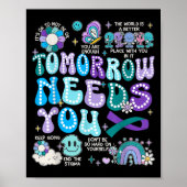 Motivation Ribbon Suicide Prevention Awarenes Wome Poster (Voorkant)