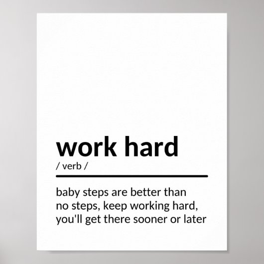 Motivation Work Hard Quote Poster (Voorkant)