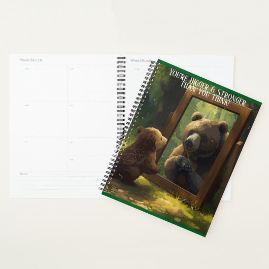 motivational bear cub calendar planner notebook (Devant avec enveloppe)