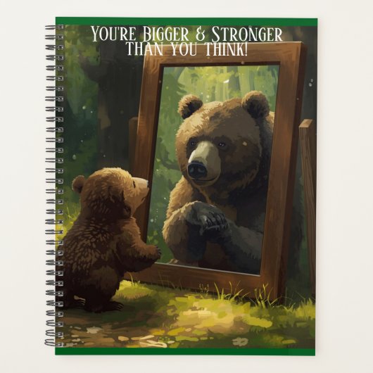 motivational bear cub calendar planner notebook  (Devant)
