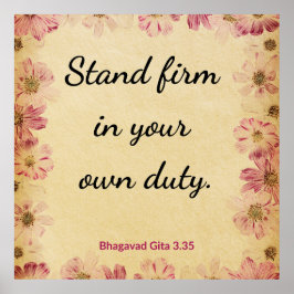 Motivational Beige Pink Gita Duty Firmness Print