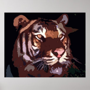 Motivational Blacklight Tiger Eyes Poster Print
