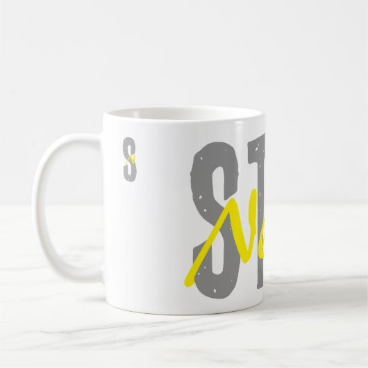 Motivational coffee mug with a simple design koffiemok (Links)