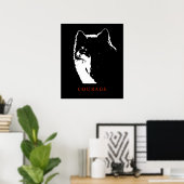 Motivational Courage Wolf Pop Art Poster Imprimer (Bureau à domicile)