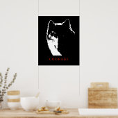 Motivational Courage Wolf Pop Art Poster Imprimer (Cuisine)