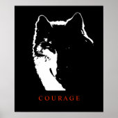 Motivational Courage Wolf Pop Art Poster Imprimer (Devant)