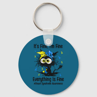Motivational down syndrome awareness cat t21 sleutelhanger