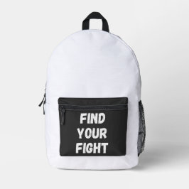Motivational Find Your Fight Quote Art Bedrukte Rugzak
