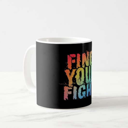 Motivational Find Your Fight Quote Art Koffiemok (Voorkant links)