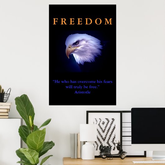 Motivational Freedom Courage Aigle Poster Imprimer (Bureau à domicile)