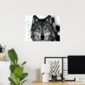 Motivational Freedom Courage Loup Poster Imprimer (Bureau à domicile)