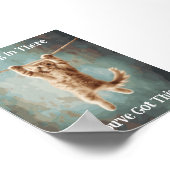 Motivational Funky Hang in There Poster de chat (Coin)