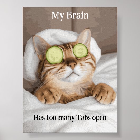 Motivational Funy Inspirational Cat Poster (Devant)