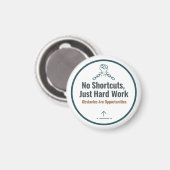 Motivational Hard Work Quote Design – No Shortcuts Magneet (Voorkant / Achterkant)