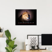 Motivational Leadership Courage Lion Poster Imprim (Bureau à domicile)