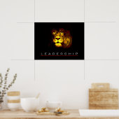 Motivational Leadership Courage Lion Poster Imprim (Cuisine)