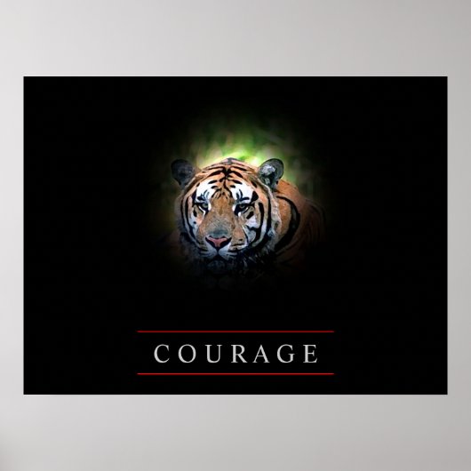 Motivational Leadership Courage Tiger Poster Impri (Devant)