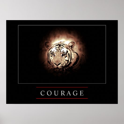 Motivational Leadership Courage Tiger Poster Impri (Devant)
