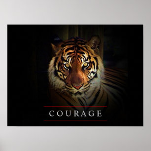 Motivational Leadership Courage Tiger Poster Impri