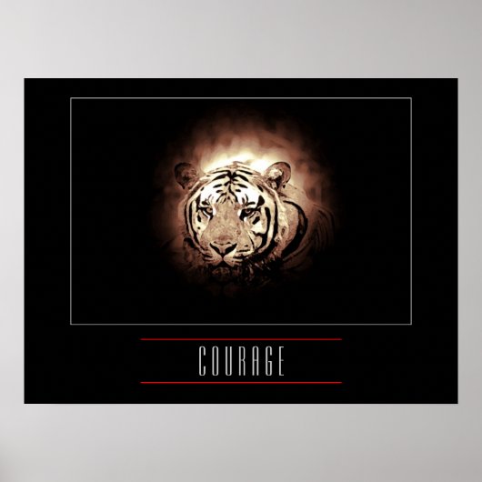 Motivational Leadership Courage Tiger Poster Impri (Devant)