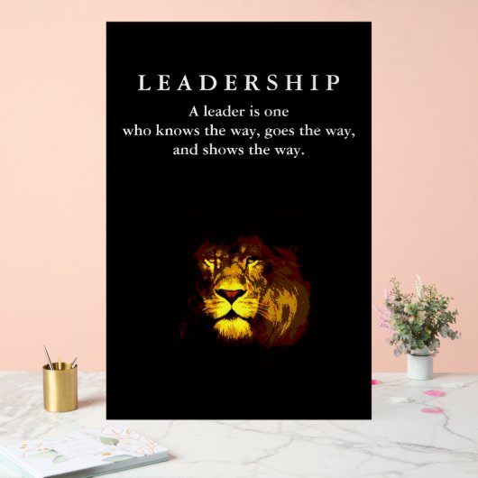 Motivational Leadership Lion Acryl Bord (Huwelijk)
