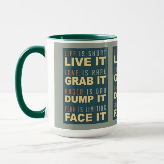 Motivational Life Advice mugs (Gauche)