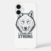Motivational "Lone But Strong" Lone Wolf Case-Mate iPhone Case (Achterkant)