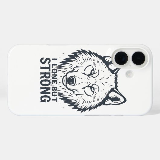 Motivational "Lone But Strong" Lone Wolf Case-Mate iPhone Case (Achterkant (horizontaal))