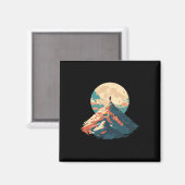 Motivational Mountain Peak Climbing Design - Natur Magneet (Voorkant / Achterkant)